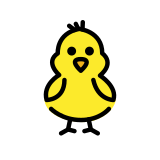 Пиленце, гледано отпред - OpenMoji