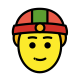 Мъж с китайска шапчица - OpenMoji