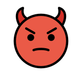 Ядосано лице с рога - OpenMoji