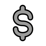 Удебелен знак за долар - OpenMoji
