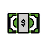 Банкнота със знак за долар - OpenMoji