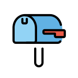 Затворена пощенска кутия със спуснато флагче - OpenMoji
