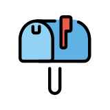 Затворена пощенска кутия с вдигнато флагче - OpenMoji