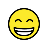 Сияещо лице с усмихващи се очи - OpenMoji