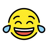 Лице със сълзи от радост - OpenMoji