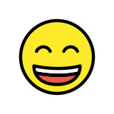Широко усмихнато лице с усмихнати очи - OpenMoji