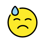 Наведено лице с пот - OpenMoji