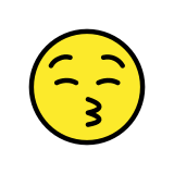 Целуващо лице със затворени очи - OpenMoji
