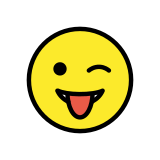 Намигащо и плезещо се лице - OpenMoji