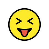 Лице с изплезен език и стиснати очи - OpenMoji