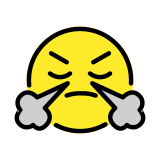 Лице с излизаща от носа пара - OpenMoji