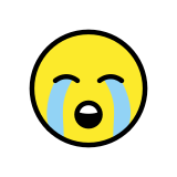 Силно плачещо лице - OpenMoji