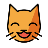 Ухилено котешко лице с усмихнати очи - OpenMoji