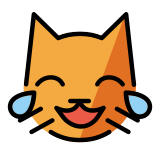 Котешко лице със сълзи от радост - OpenMoji