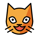 Усмихнато котешко лице с отворена уста - OpenMoji