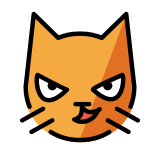 Котешко лице с изкривена усмивка - OpenMoji