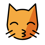 Целуващо котешко лице със затворени очи - OpenMoji