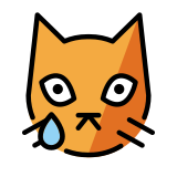 Плачещо котешко лице - OpenMoji