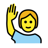 Щастлив човек, вдигнал ръка - OpenMoji