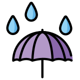 Чадър с дъждовни капки - OpenMoji