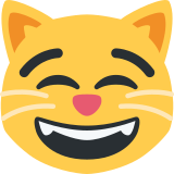 Ухилено котешко лице с усмихнати очи - Twitter / X