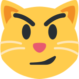Котешко лице с изкривена усмивка - Twitter / X