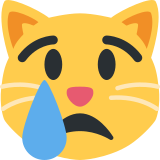 Плачещо котешко лице - Twitter / X