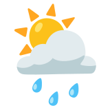 Слънце зад облак с дъжд - Noto Color Emoji