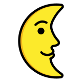 Луната в последна четвърт с лице - OpenMoji