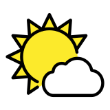 Слънце зад малък облак - OpenMoji