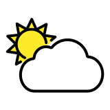 Слънце зад голям облак - OpenMoji