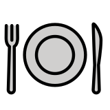 Нож и вилица с чиния - OpenMoji