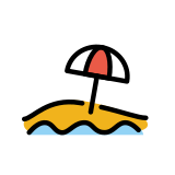 Плаж с чадър - OpenMoji