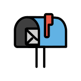 Отворена пощенска кутия с вдигнато флагче - OpenMoji
