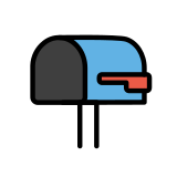 Отворена пощенска кутия със спуснато флагче - OpenMoji