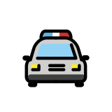 Приближаваща полицейска кола - OpenMoji
