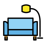Канапе и лампа - OpenMoji