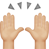 Човек с вдигнати ръце: средно светла кожа