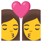 Целувка: жена и жена - Noto Color Emoji