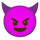 Усмихнато лице с рога - Noto Color Emoji