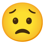 Разтревожено лице - Noto Color Emoji