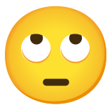 Лице с извъртени нагоре очи - Noto Color Emoji