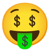 Лице с пари в устата - Noto Color Emoji