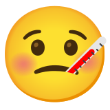 Лице с термометър - Noto Color Emoji