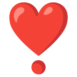 Плътен орнамент от сърце – удивителна - Noto Color Emoji