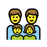 Семейство: мъж, мъж, момиче, момче - OpenMoji
