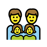 Семейство: мъж, мъж, момиче, момиче - OpenMoji