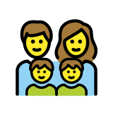 Семейство: мъж, жена, момче, момче - OpenMoji
