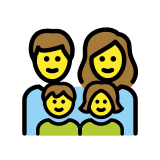 Семейство: мъж, жена, момиче, момче - OpenMoji