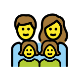 Семейство: мъж, жена, момиче, момиче - OpenMoji